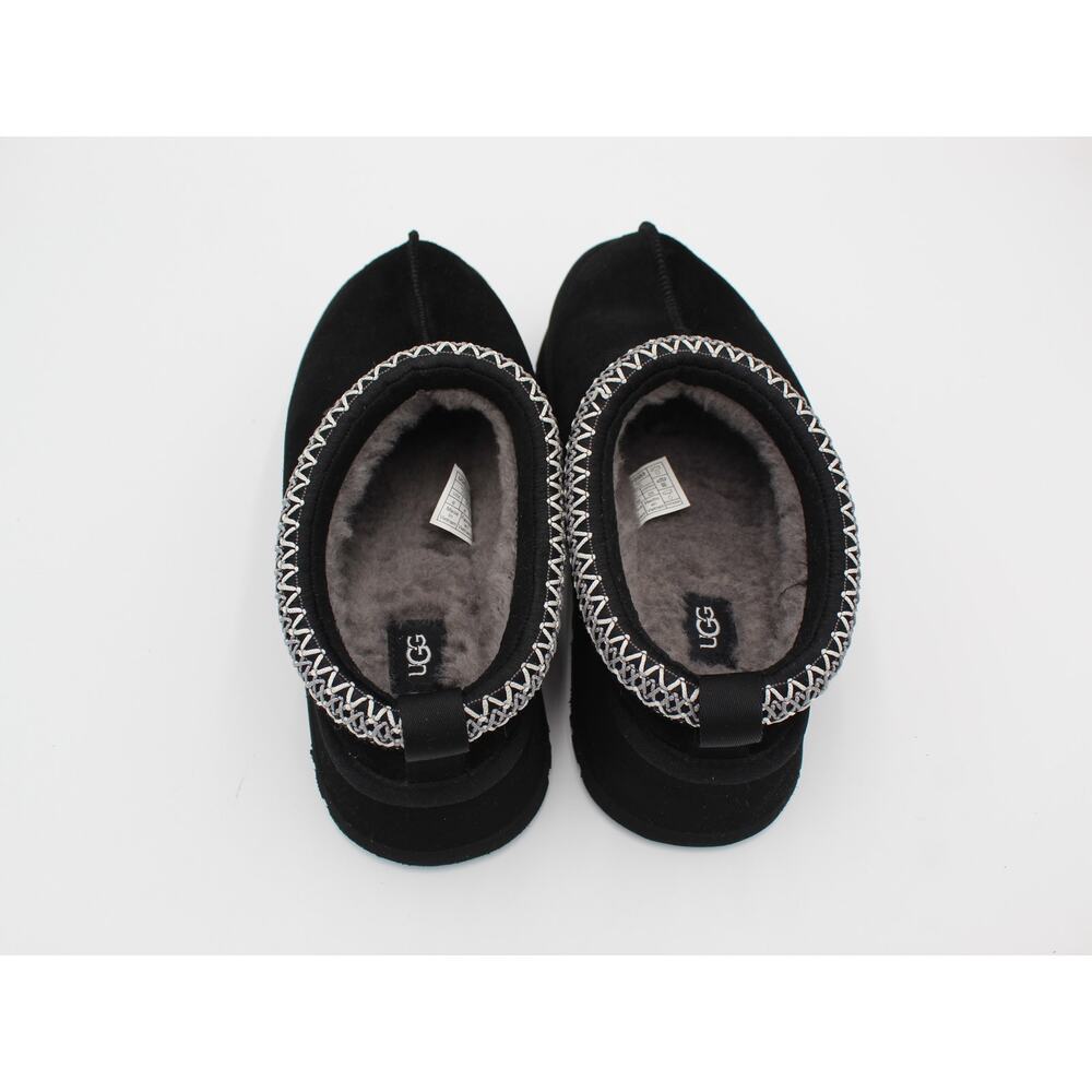 UGG Tazz Platform Slipper Womens 8 Black Suede Sheepskin Cozy Comfort Shoe - Picture 5 of 8